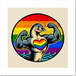 Gay Pride Muscled Otter Posters and Art